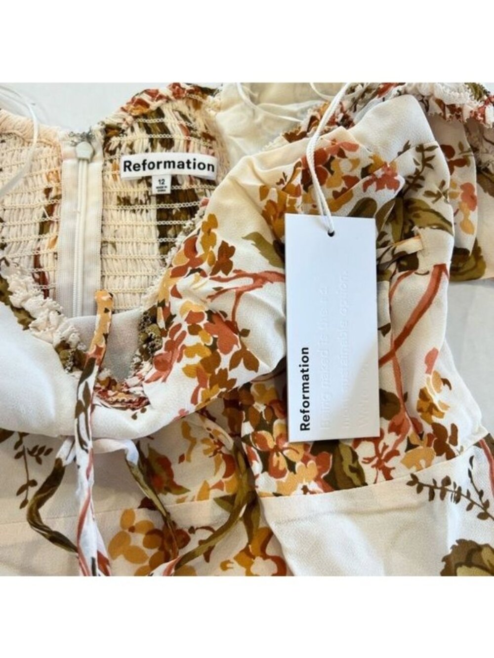 Reformation Women’s Dress Size 12 Maebry Bella Floral High Low Hem Feminine NWT - Picture 10 of 13